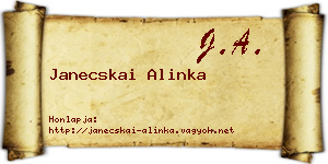 Janecskai Alinka névjegykártya